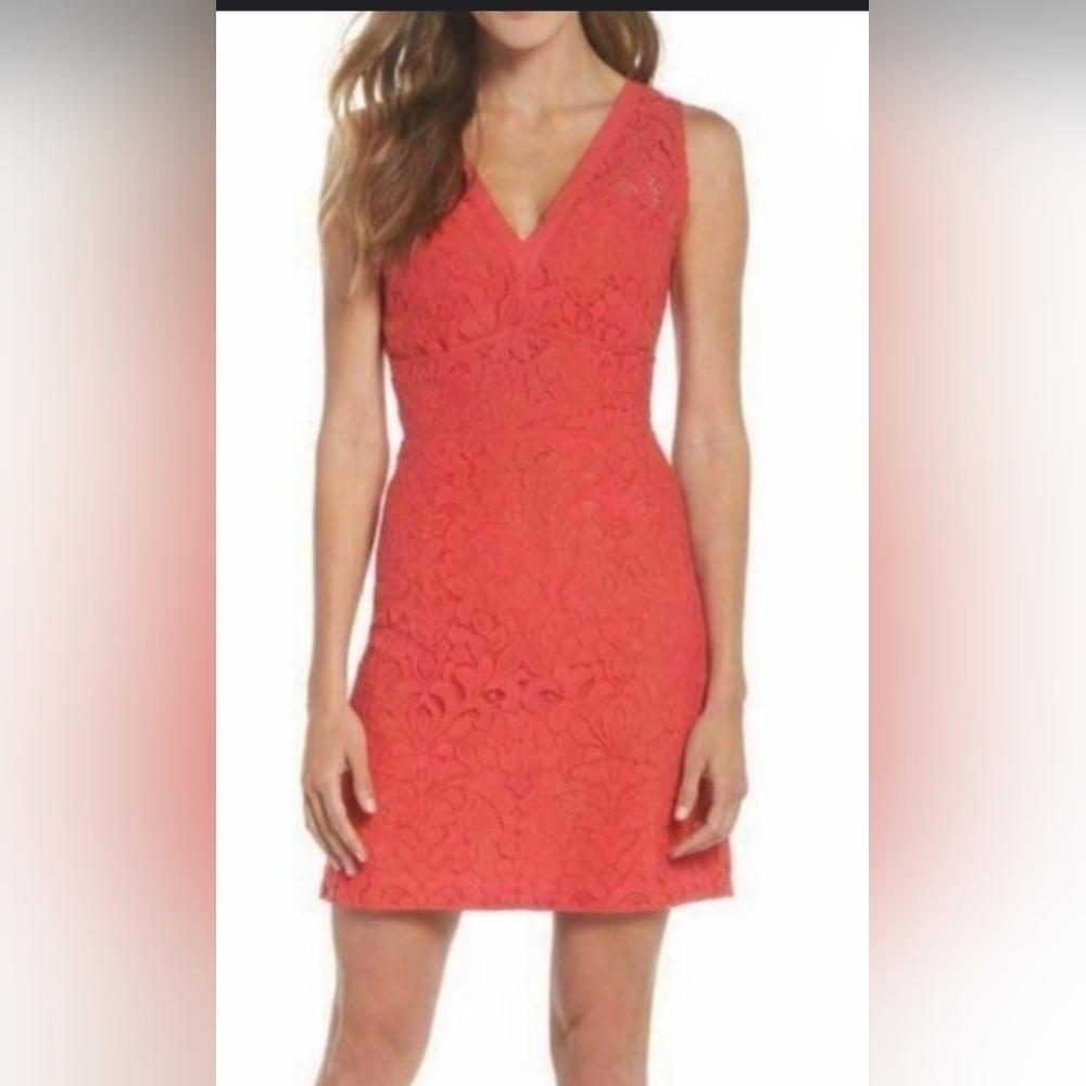 BB Dakota womens red vneck mini dress size 6